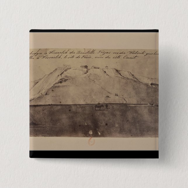 View of the Troy excavations seen from the West 15 Cm Square Badge (Front)