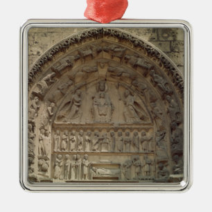 View of the tympanum depicting the Madonna Metal Tree Decoration