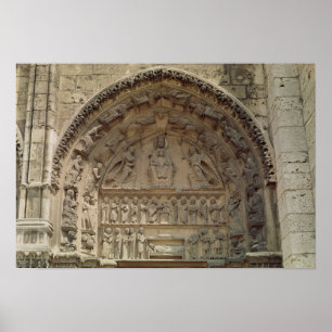 View of the tympanum depicting the Madonna Poster