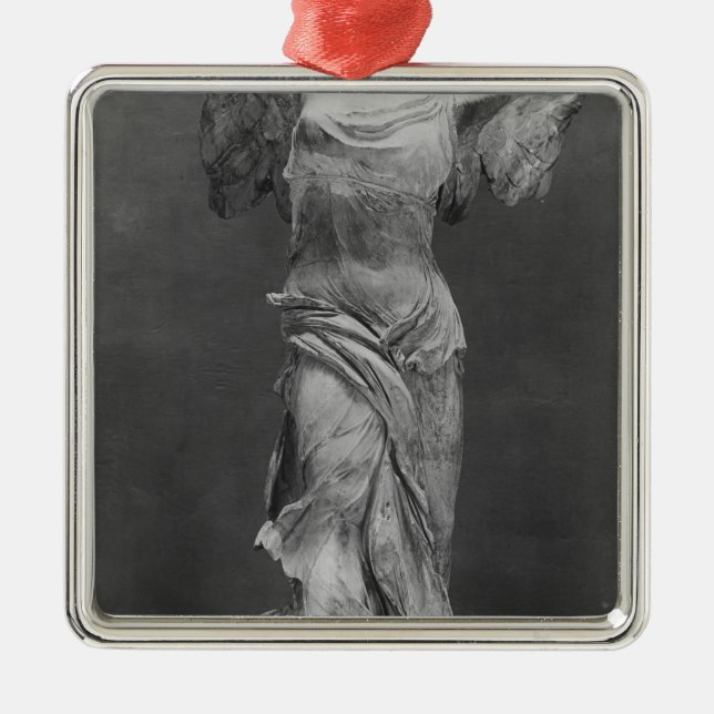 View of the Victory Samothrace in Louvre museum Metal Tree Decoration (Front)