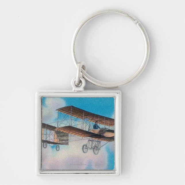 View of the Voisin BiplaneFrance Key Ring (Front)