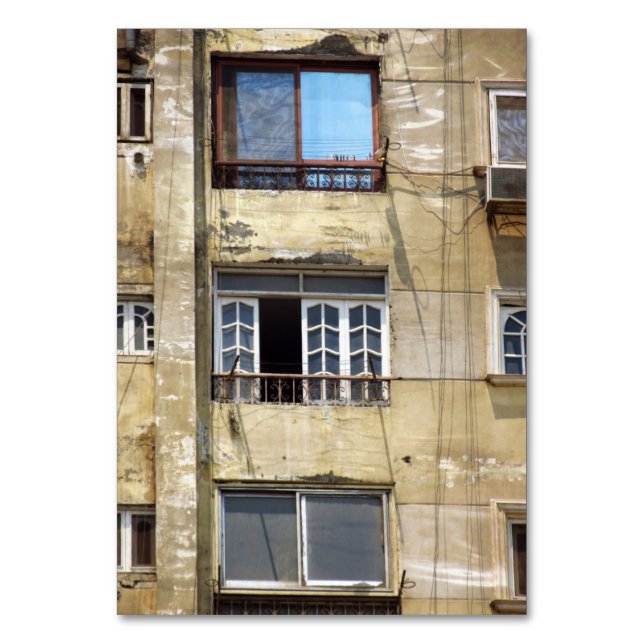  View of the wall with  balconies and windows Table Number (Front)