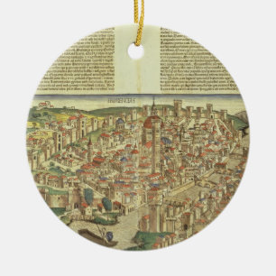 View of the walled city of Florence, from the Nure Ceramic Tree Decoration