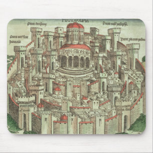 View of the walled city of Jerusalem showing the T Mouse Mat