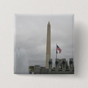 View of the Washington Monument from WWII Memorial 15 Cm Square Badge