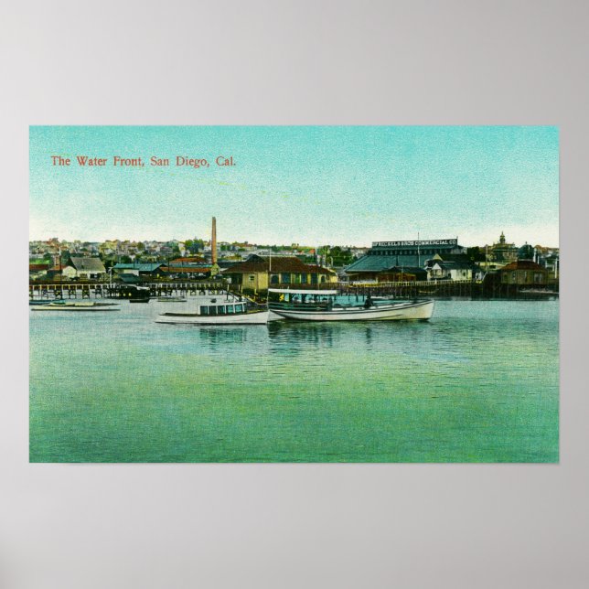 View of the Water FrontSan Diego, CA Poster (Front)
