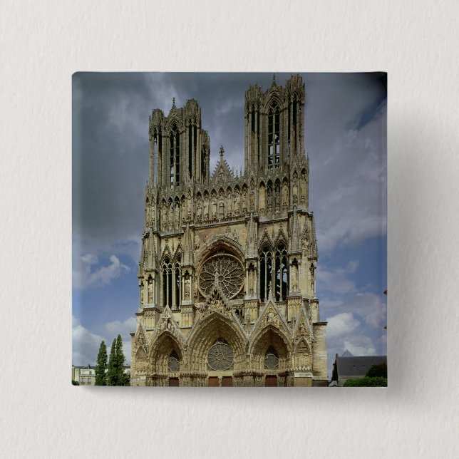 View of the west facade 15 cm square badge (Front)