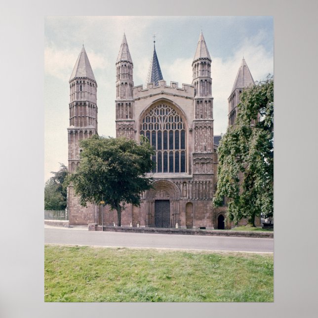 View of the west front of Rochester Cathedral Poster (Front)