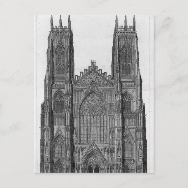 View of the West Front of York Cathedral Postcard (Front)