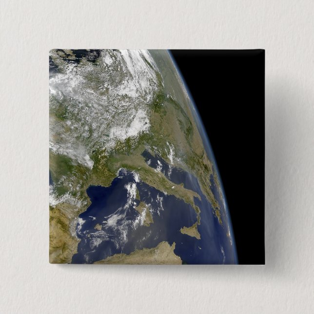 View of the western Mediterranean 15 Cm Square Badge (Front)