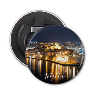 View of Three cities in Malta at night Bottle Opener