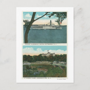 View of Ticonderoga Steamer and Ausable Chasm Postcard