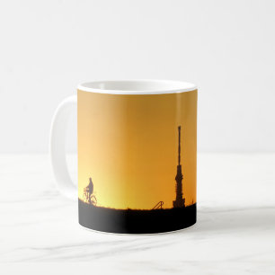 View of Tokyo Skytree: Edogawa Riverbank Postcard Coffee Mug