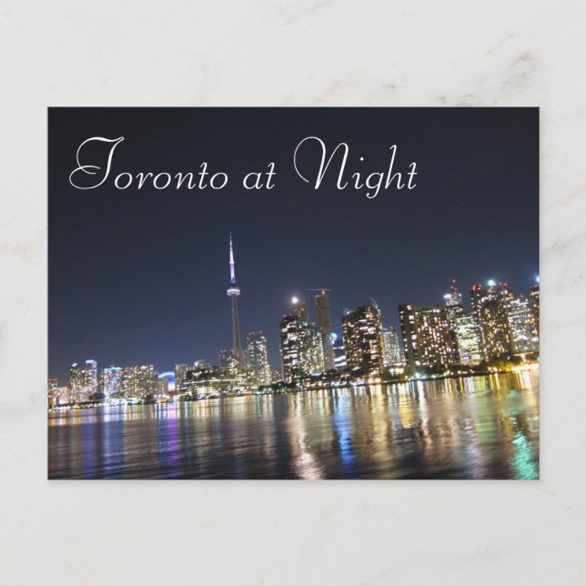 View of Toronto at Night Postcard (Front)