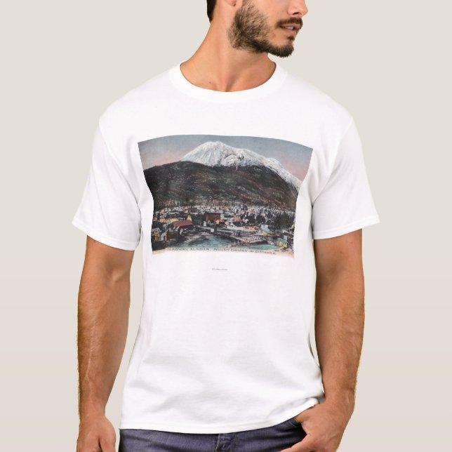 View of Town and Mount DeweySkagway, AK T-Shirt (Front)