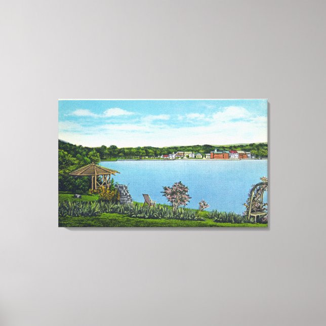 View of Town from West Lake Road Canvas Print (Front)