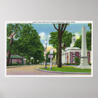 View of Town Hall and Paterson Monument Poster