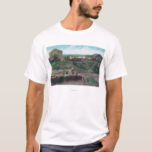View of Townspeople Around Cut WoodNulato, AK T-Shirt
