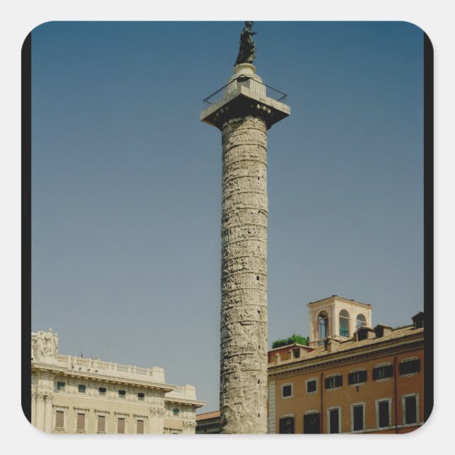 View of Trajan's Column, 113 AD Square Sticker (Front)