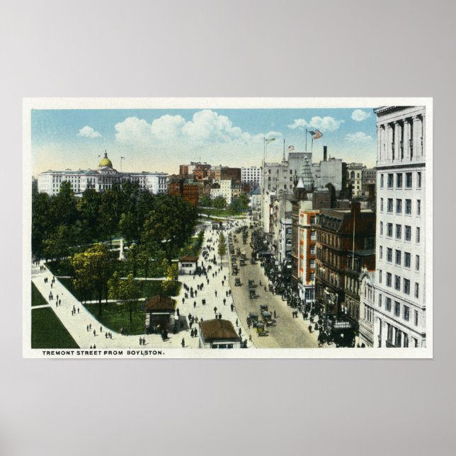 View of Tremont Street from Boylston Poster (Front)