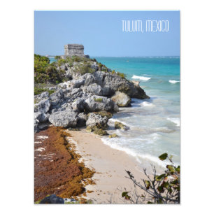 View of Tulum Mayan Ruins Mexico Travel Souvenir Photo Print