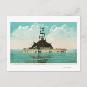 View of Twelfth Street Crib Lighthouse Postcard