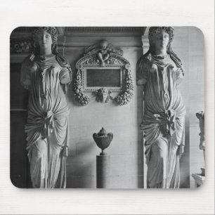 View of two caryatids from the Caryatids' Mouse Mat