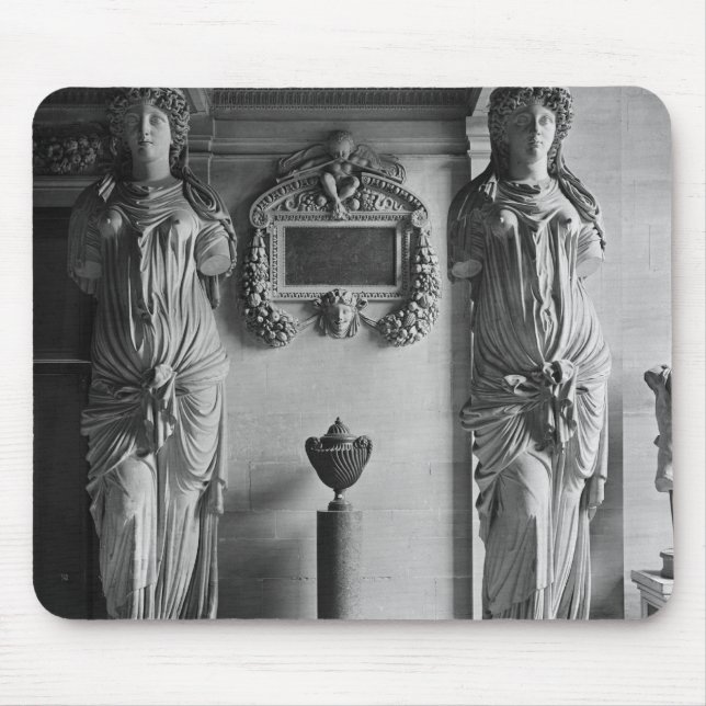View of two caryatids from the Caryatids' Mouse Mat (Front)