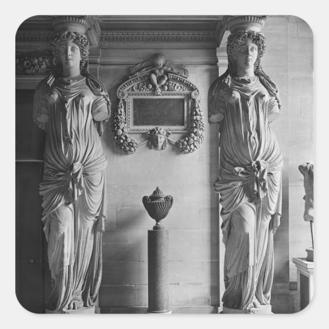 View of two caryatids from the Caryatids' Square Sticker (Front)