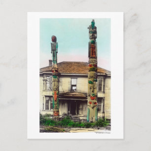 View of Two TotempolesWrangell, AK Postcard