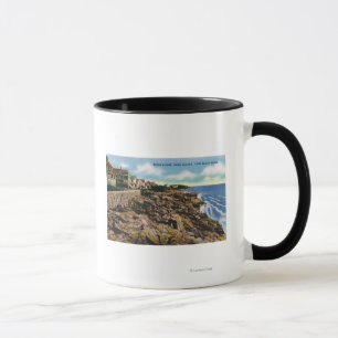 View of Union Bluffs Rocks and Surf at York Mug