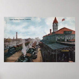 View of Union Station Railroad Poster