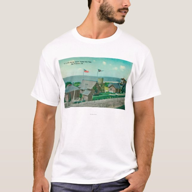 View of US Life Saving Station, Golden Gate T-Shirt (Front)