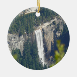 View of Vernal Falls from Glacier Point, CA Ceramic Tree Decoration