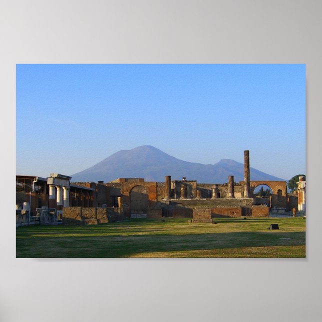 View Of Vesuvius Over The Ruins Of Pompeii Poster (Front)