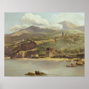 View of Vico Estense from Sorrento looking towards Poster