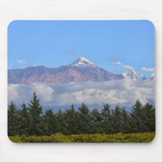 View Of Vineyard With Mountain On Background Mouse Mat