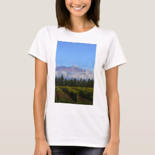 View Of Vineyard With Mountain On Background T-Shirt