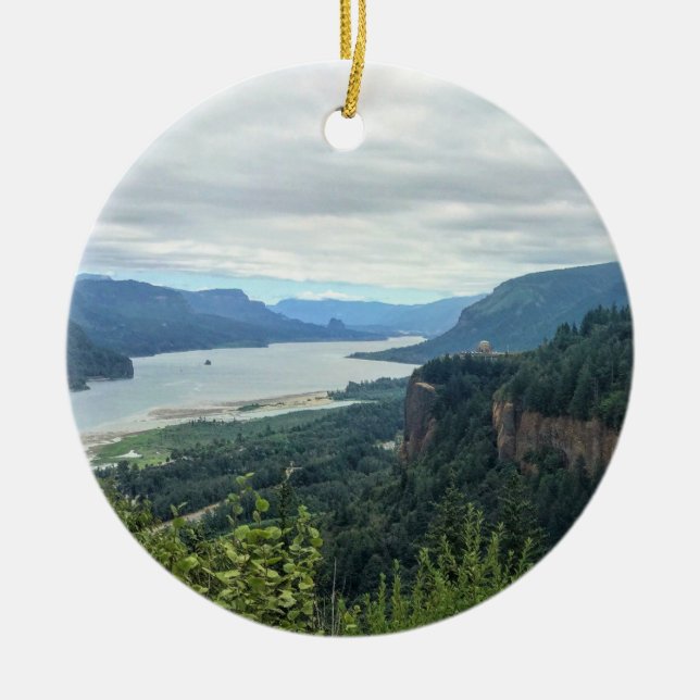 View of Vista House Ceramic Tree Decoration (Front)