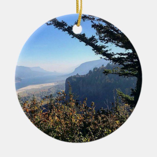 View of Vista House Ceramic Tree Decoration (Front)