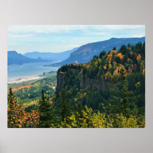 View of Vista House, Columbia River, Oregon Poster