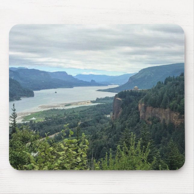 View of Vista House, Oregon Mouse Mat (Front)