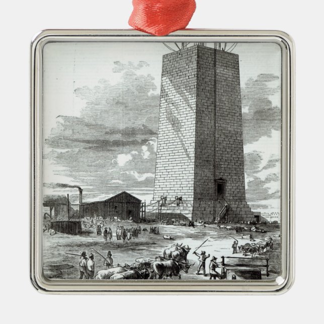 View of Washington Monument Metal Tree Decoration (Front)