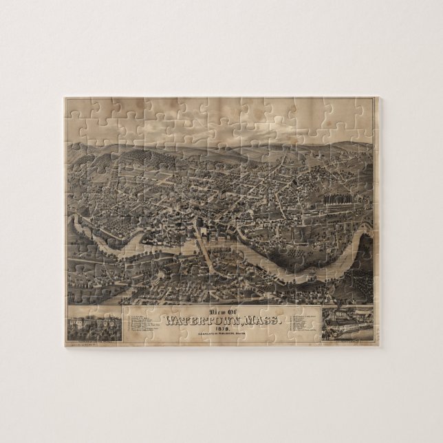 View of Watertown Massachusetts in 1879 Jigsaw Puzzle (Horizontal)