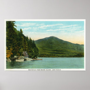 View of Whiteface Mountain from Moose Island Poster