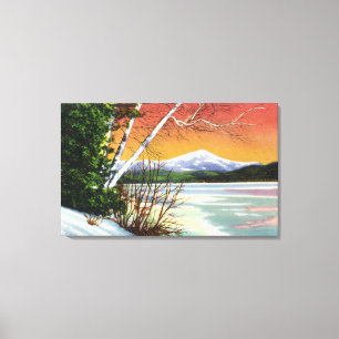 View of Whiteface Mountain from the Lake in Canvas Print