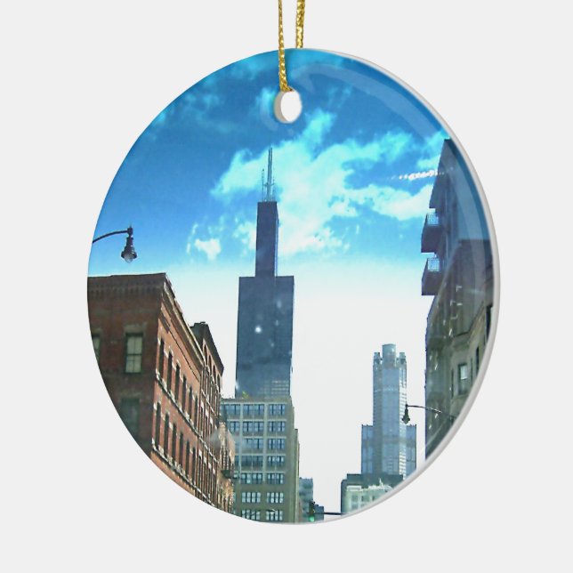 View of Willis Tower Ceramic Tree Decoration (Left)