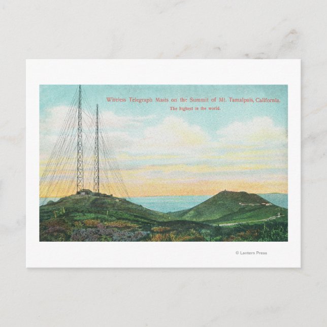 View of Wireless Telegraph Towers Postcard (Front)
