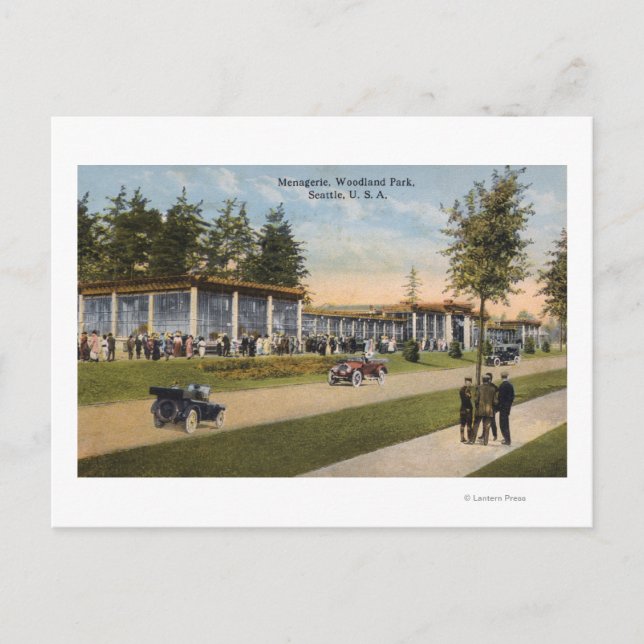 View of Woodland Park Menagerie Postcard (Front)