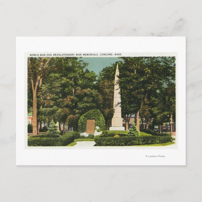 View of World War, Revolutionary War Memorials Postcard (Front)